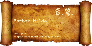 Barber Milda névjegykártya